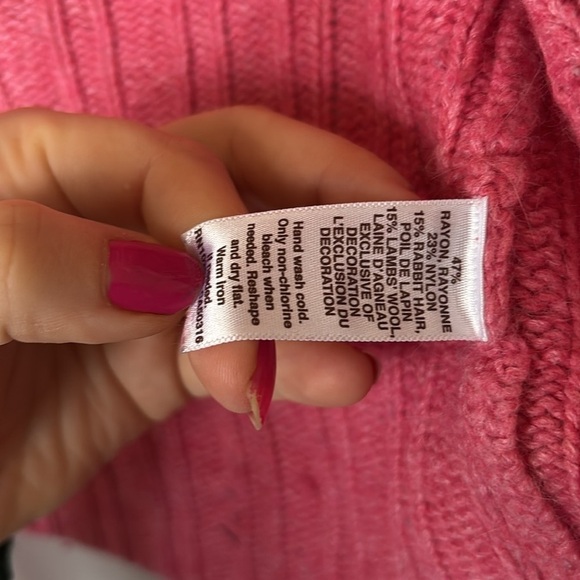 Vintage Hollister Pink Cropped Sweater Shrug Balletcore, Barbiecore, Satin Tie - Picture 4 of 11